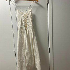 White Linen Reformation Dress